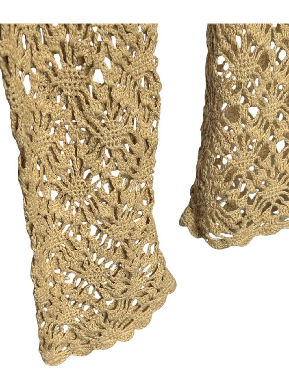 Pursuits Ltd Hand Crochet Linen Cotton Blend Open Knit Sweater Boho XL - Picture 5 of 6